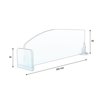 Розділювач товарів  з обмежувачем ліворуч серії SR, скошений край