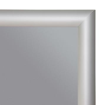 Алюмінієва клік-рамка, профіль 25 мм кути гострі срібна