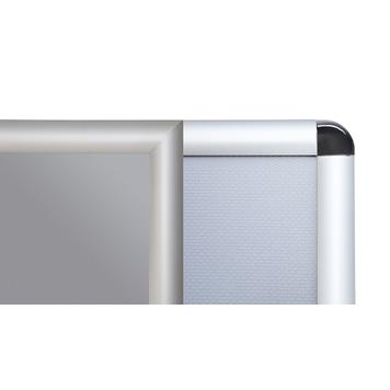 Алюмінієва клік-рамка, профіль 25 мм кути гострі срібна