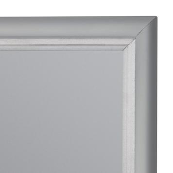 Алюмінієва клік-рамка, 15 мм профіль, скошені кути, срібні анодовані