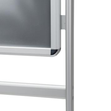 Мобільний плакатний стенд Info з топером, профіль 32 мм, анодований срібло, кути рондо, 2-сторонній